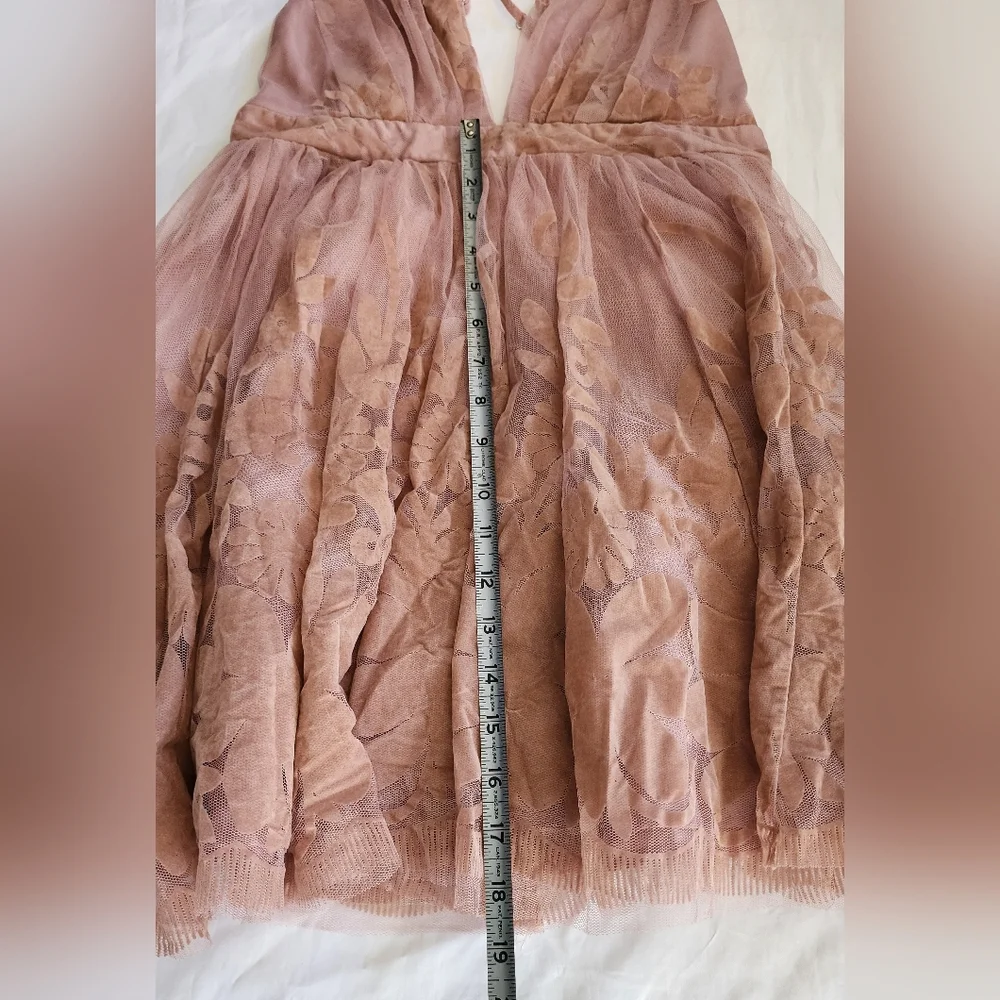 Luxxel Dusty Rose Floral Tulle Dress (sz small/petite) - Picture 8 of 16